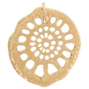 Pendentifs coquillages irrégulier travaillé 37x33 mm - Acier inox 316L Doré x2|raw }}