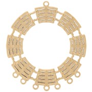 Pendentifs chandelier rond évidé 31mm - 7 anneaux fermés - Acier inox 304L Doré x2|raw }}