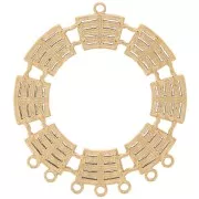 Pendentifs chandelier rond évidé 31mm - 7 anneaux fermés - Acier inox 304L Doré x2