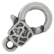 Fermoir mousqueton décoré 15 mm argenté vieilli x1|raw }}