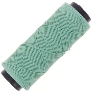 Fil plat en polyester ciré  Slam Cord pour micro macramé 0.8 mm Vert mousse x100m