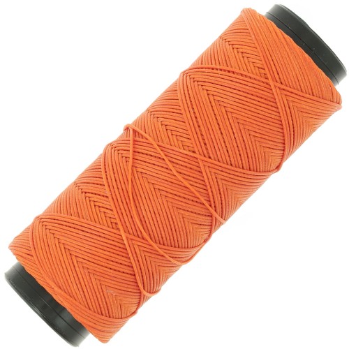 Fil plat en polyester ciré  Slam Cord pour micro macramé 0.8 mm - Orange x100m
