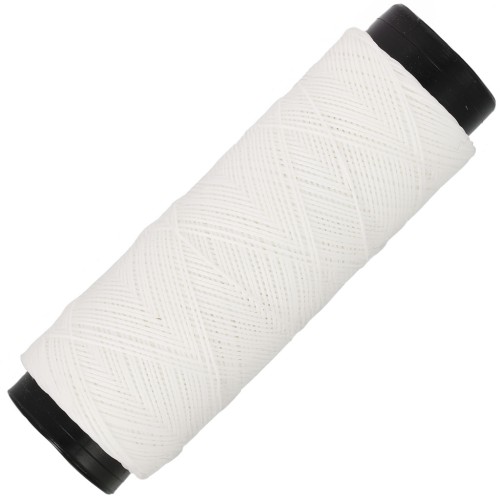 Fil plat en polyester ciré  Slam Cord pour micro macramé 0.6 mm - Blanc x100m