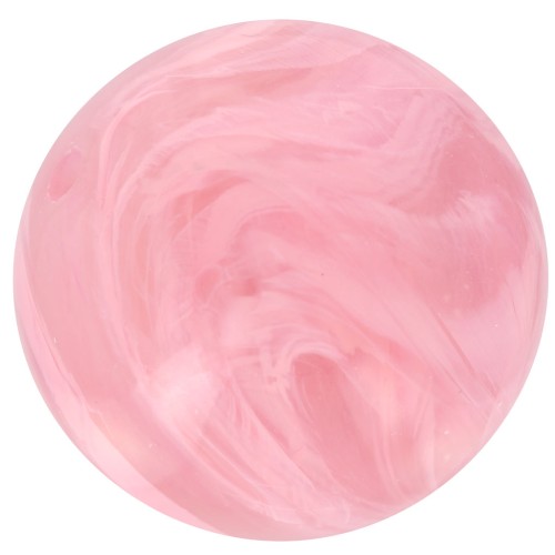 Perles rondes 14 mm en résine translucide - Rose marbré x6
