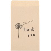 Pochettes en papier kraft 7x11 cm - motif Thank you avec Pissenlit - Marron x20|raw }}