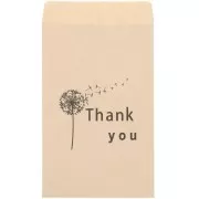 Pochettes en papier kraft 7x11 cm - motif Thank you avec Pissenlit - Marron x20