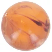 Perle en résine translucide 14 mm - Abricot marbré x6