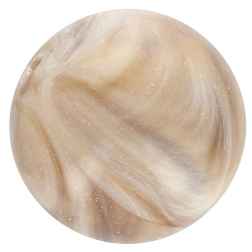 Perles rondes 14 mm en résine opaque - Beige - Marron marbré x6