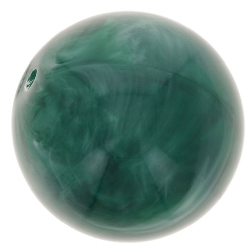 Perles rondes 14 mm en résine translucide - Vert bouteille marbré x6