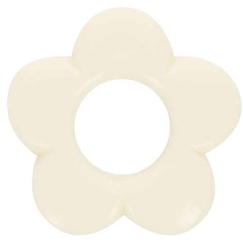 Pendentif fleur 21 mm en résine opaque - Ecru x1