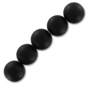 Perles rondes 10 mm imitation pierre gemme Onyx Noir Mat x5