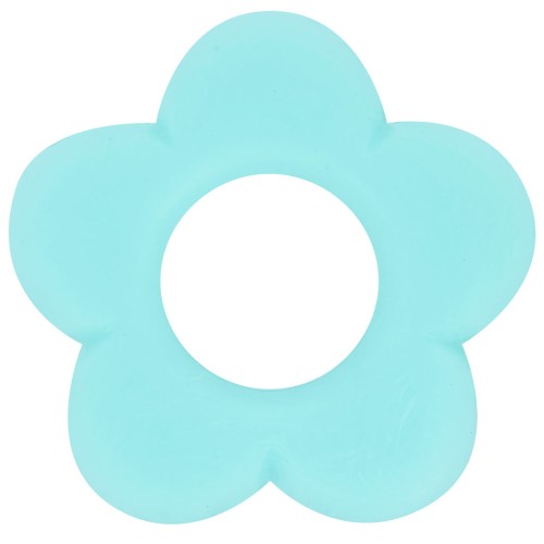 Pendentif fleur 21 mm en résine opaque - Aquamarine marbré mat x1