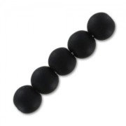 Perles rondes 6 mm en pierre gemme Agate noire Mat x15