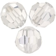 Perles rondes facettées Preciosa - Round Bead 5 mm - Crystal Argent Flare x15