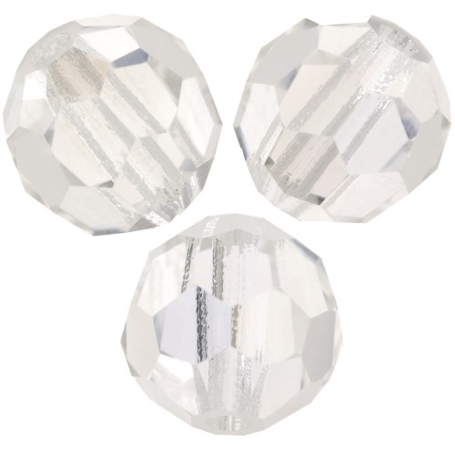 Perles rondes facettées Preciosa - Round Bead 5 mm - Crystal Argent Flare x15