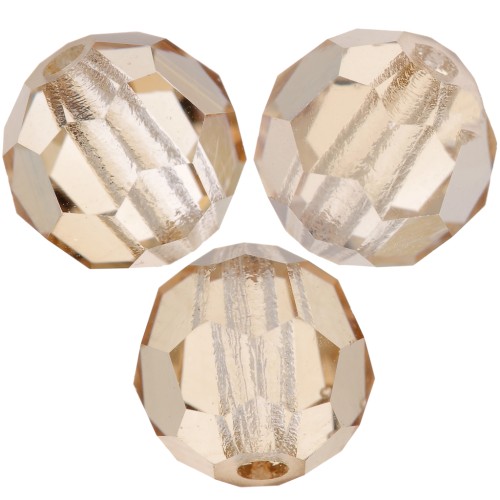 Perles rondes facettées Preciosa - Round Bead 5 mm - Crystal Honey x15