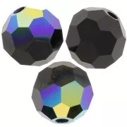 Perles rondes facettées Preciosa - Round Bead 5 mm - Jet AB x15