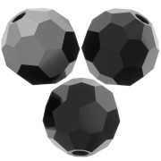 Perles rondes facettées Preciosa - Round Bead 5 mm - Jet Hematite Half x15
