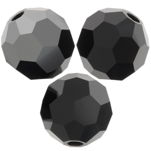 Perles rondes facettées Preciosa - Round Bead 5 mm - Jet Hematite Half x15