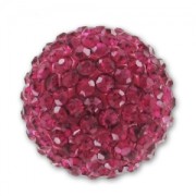 Demi-boule plasticine strass Coréen 20 mm Fuchsia x1