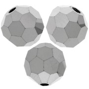 Perles rondes facettées Preciosa - Round Bead 5 mm - Jet Hematite Full x15