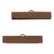 Embouts à serrer décorés 30 mm cuivré vieilli x2