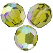 Perles rondes facettées Preciosa - Round Bead 5 mm - Olivine AB x15