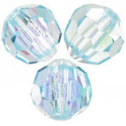 Perles rondes facettées Preciosa - Round Bead 5 mm - Aqua Bohemica AB x15