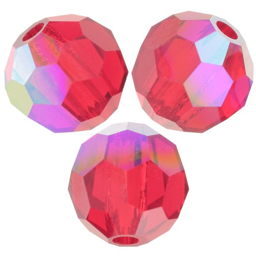 Perles rondes facettées Preciosa - Round Bead 5 mm - Light Siam AB x15