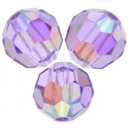 Perles rondes facettées Preciosa - Round Bead 5 mm - Violet AB x15