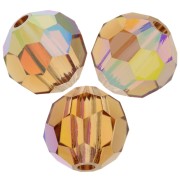 Perles rondes facettées Preciosa - Round Bead 5 mm - Light Colorado Topaz AB x15|raw }}