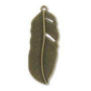 Pendentif plume 41.5 mm bronze x1