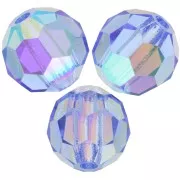 Perles rondes facettées Preciosa - Round Bead 5 mm - Sapphire AB x15