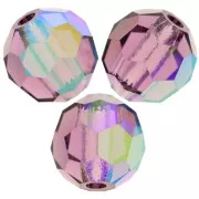 Perles rondes facettées Preciosa - Round Bead 5 mm - Amethyst AB x15