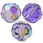 Perles rondes facettées Preciosa - Round Bead 5 mm - Tanzanite AB x15|raw }}