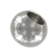 Grosse perles rondes aplaties 12x9 mm en acier inoxydable x1|raw }}