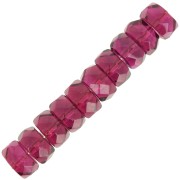 Perles rondelles Heishi facettées 6x3 mm - Fuchsia x25