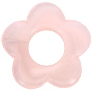 Pendentif fleur 21 mm en résine translucide - Rose clair marbré x1