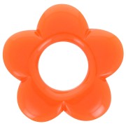 Pendentif fleur 21 mm en résine opaque - Orange x1