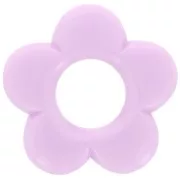 Pendentif fleur 21 mm en résine opaque - Violet clair x1