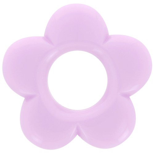 Pendentif fleur 21 mm en résine opaque - Violet clair x1