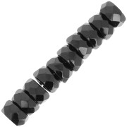 Perles rondelles facettées 6x3 mm - Jet x25|raw }}