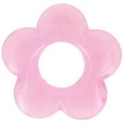Pendentif fleur 21 mm en résine translucide - Rose dragée marbré x1