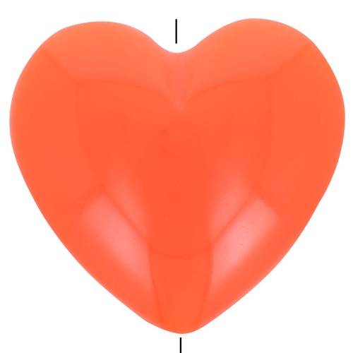Perle coeur 26x27 mm en résine opaque - Orange x1