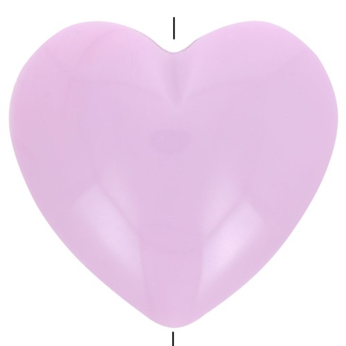 Perle coeur 26x27 mm en résine opaque - Violet clair x1