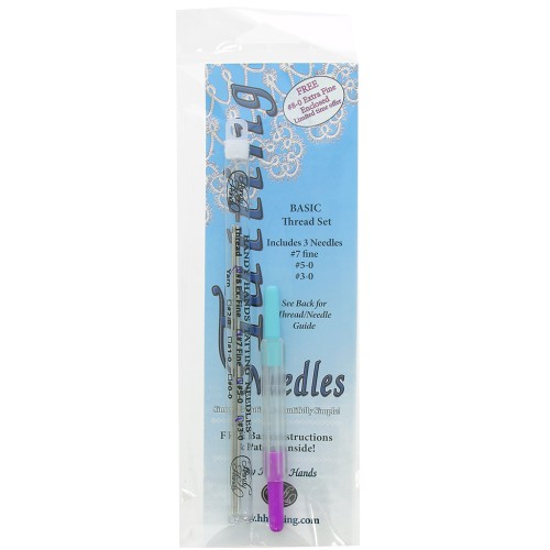 Set de 4 aiguilles Tatting 8, 7, 5-0, 3-0