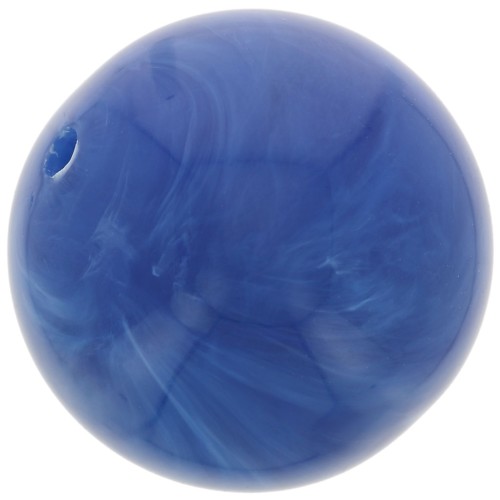Perles en résine opaque 16 mm - Bleu royal marbré x4