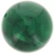 Perle en résine opaque 20 mm - Vert foncé marbré x1