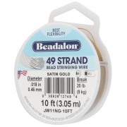 Fil Cablé 49 brins 0.46 mm - Beadalon - Acier inoxydable - Doré satiné x3.05m|raw }}