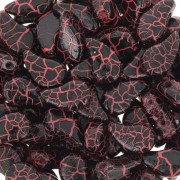 Perles en verre deux trous Paisley Duo 9x5.5 mm - Ionic Jet - Orange x10g|raw }}